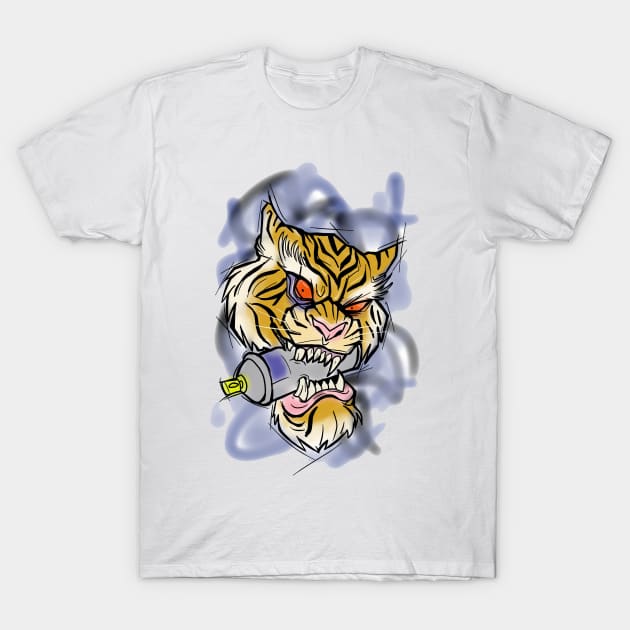 Graffiti tiger T-Shirt by trainwreck911